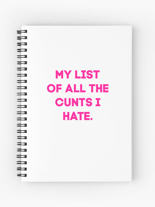 All the cunts i hate
